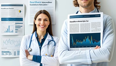 Illustration of healthcare newsletter subscription Illustration of healthcare newsletter subscription